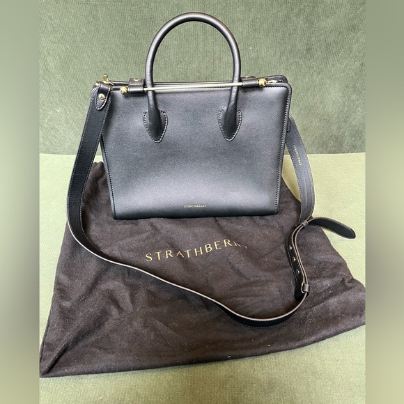 Strathberry Midi Calfskin Leather Tote - Black - Picture 6 of 10